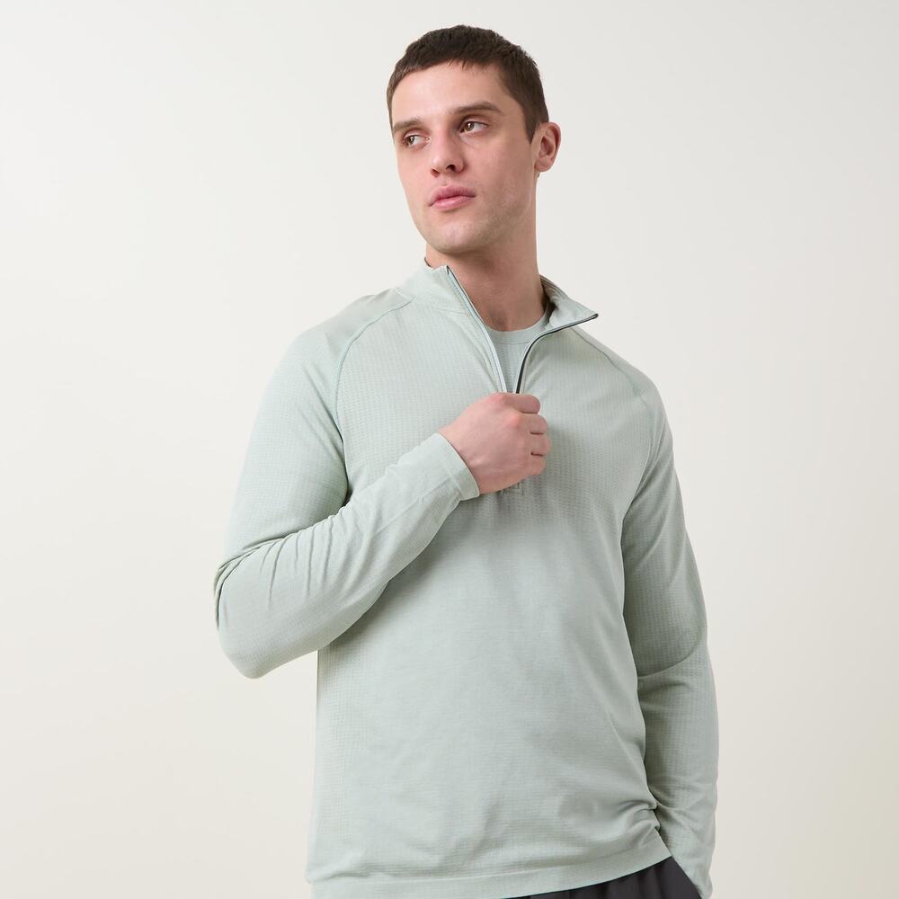 Activewear Preppy Athlesuire Workout Metal Vent 2.0 Light Teal Midweight 1/2 Zip